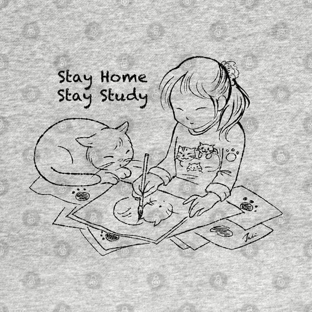 Stay home stay study with cat by juliewu